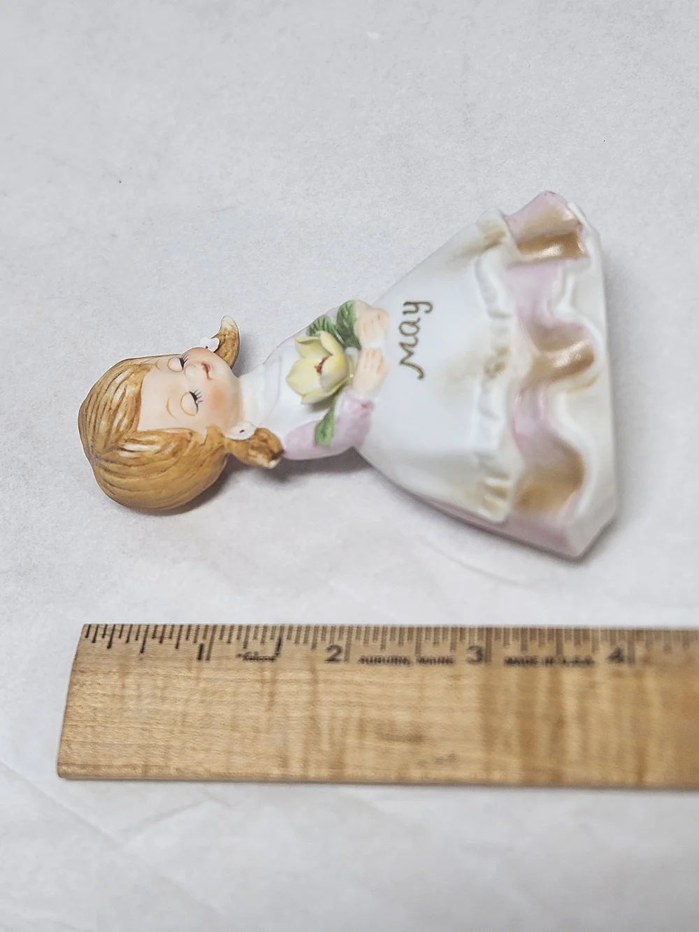 Kelvin's Exclusives May Birthday Month Ceramic  Flower Figurine Girl